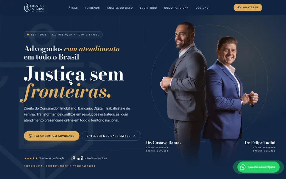 Site Dantas & Tadini Advogados